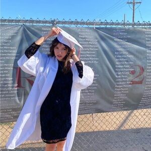 White Cap and Gown for Graduation